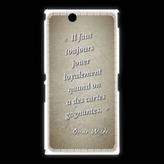 Coque Sony Xpéria Z Ultra Cartes gagnantes Sepia Citation Oscar Wilde