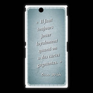 Coque Sony Xpéria Z Ultra Cartes gagnantes Turquoise Citation Oscar Wilde