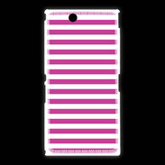 Coque Sony Xpéria Z Ultra rayures blanches et roses