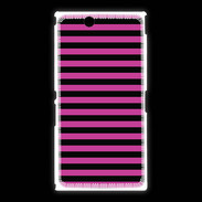 Coque Sony Xpéria Z Ultra rayures noires et roses
