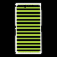Coque Sony Xpéria Z Ultra rayures noires et vertes