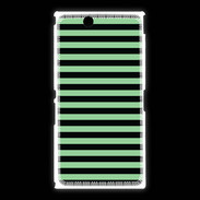 Coque Sony Xpéria Z Ultra rayures vert d'eau et noires
