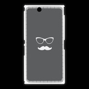 Coque Sony Xpéria Z Ultra moustache gris & blanc