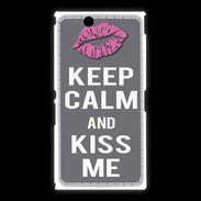Coque Sony Xpéria Z Ultra Keep Calm Kiss me Gris