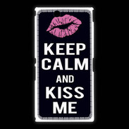 Coque Sony Xpéria Z Ultra Keep Calm Kiss me Noir