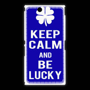 Coque Sony Xpéria Z Ultra Keep Calm Be lucky Bleu