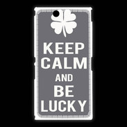Coque Sony Xpéria Z Ultra Keep Calm Be lucky Gris