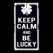 Coque Sony Xpéria Z Ultra Keep Calm Be lucky Noir