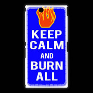 Coque Sony Xpéria Z Ultra Keep Calm Burn Bleu