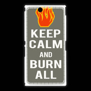 Coque Sony Xpéria Z Ultra Keep Calm Burn Gris