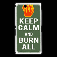 Coque Sony Xpéria Z Ultra Keep Calm Burn Kaki