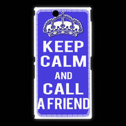 Coque Sony Xpéria Z Ultra Keep Calm Call friend Bleu