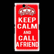 Coque Sony Xpéria Z Ultra Keep Calm Call friend Rouge