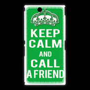 Coque Sony Xpéria Z Ultra Keep Calm Call friend Vert