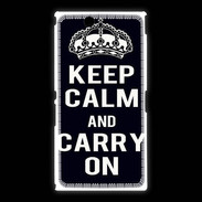 Coque Sony Xpéria Z Ultra Keep Calm Carry on Noir
