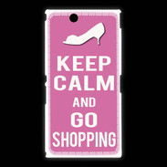 Coque Sony Xpéria Z Ultra Keep Calm Go Shopping Rose
