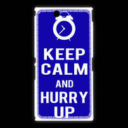 Coque Sony Xpéria Z Ultra Keep Calm Hurry up Bleu