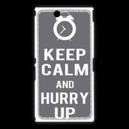 Coque Sony Xpéria Z Ultra Keep Calm Hurry up Gris