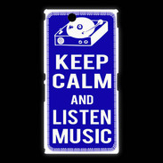 Coque Sony Xpéria Z Ultra Keep Calm Listen music Bleu