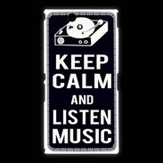 Coque Sony Xpéria Z Ultra Keep Calm Listen music Noir
