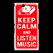 Coque Sony Xpéria Z Ultra Keep Calm Listen music Rouge