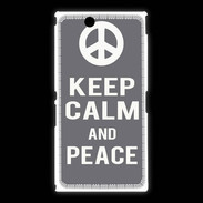 Coque Sony Xpéria Z Ultra Keep Calm Peace Gris