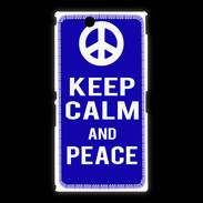 Coque Sony Xpéria Z Ultra Keep Calm Peace Bleu