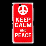 Coque Sony Xpéria Z Ultra Keep Calm Peace Rouge