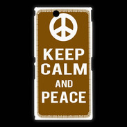 Coque Sony Xpéria Z Ultra Keep Calm Peace Marron