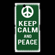 Coque Sony Xpéria Z Ultra Keep Calm Peace Vert