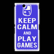 Coque Sony Xpéria Z Ultra Keep Calm Play games Bleu