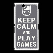 Coque Sony Xpéria Z Ultra Keep Calm Play games Gris
