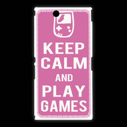 Coque Sony Xpéria Z Ultra Keep Calm Play games Rose