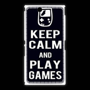 Coque Sony Xpéria Z Ultra Keep Calm Play games Noir
