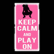 Coque Sony Xpéria Z Ultra Keep Calm Play on Rose