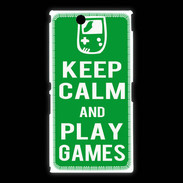 Coque Sony Xpéria Z Ultra Keep Calm Play games Vert