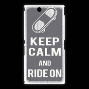 Coque Sony Xpéria Z Ultra Keep Calm Ride on Gris