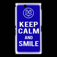 Coque Sony Xpéria Z Ultra Keep Calm Smile Bleu