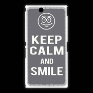Coque Sony Xpéria Z Ultra Keep Calm Smile Gris