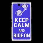 Coque Sony Xpéria Z Ultra Keep Calm Ride on Bleu