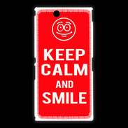 Coque Sony Xpéria Z Ultra Keep Calm Smile Rouge