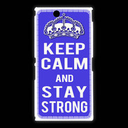 Coque Sony Xpéria Z Ultra Keep Calm Stay strong Bleu