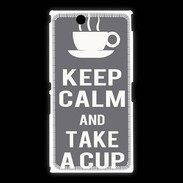 Coque Sony Xpéria Z Ultra Keep Calm Take a cup Gris