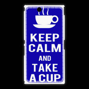 Coque Sony Xpéria Z Ultra Keep Calm Take a cup Bleu