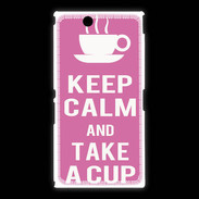 Coque Sony Xpéria Z Ultra Keep Calm Take a cup Rose