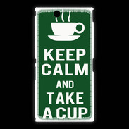 Coque Sony Xpéria Z Ultra Keep Calm Take a cup Vert