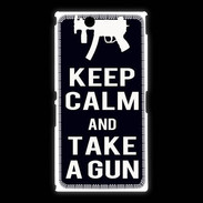 Coque Sony Xpéria Z Ultra Keep Calm Take a gun Noir