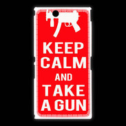 Coque Sony Xpéria Z Ultra Keep Calm Take a gun Rouge
