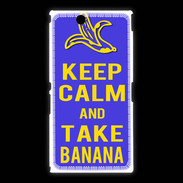 Coque Sony Xpéria Z Ultra Keep Calm Take Banana Bleu