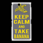 Coque Sony Xpéria Z Ultra Keep Calm Take Banana Gris